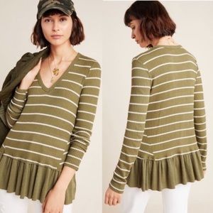 Anthropologie Eri + Ali Tallie peplum striped top